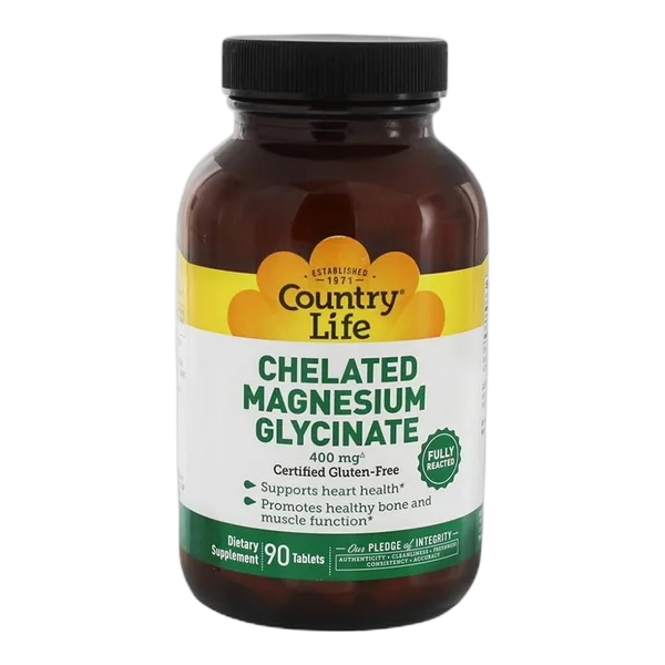 Country Life Chelated Magnesium Glycinate 90’S