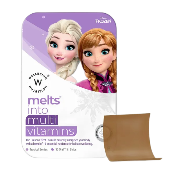 Wellbeing Nutrition Melts Multi Vitamins Frozen Tropical Berries Strips 30s