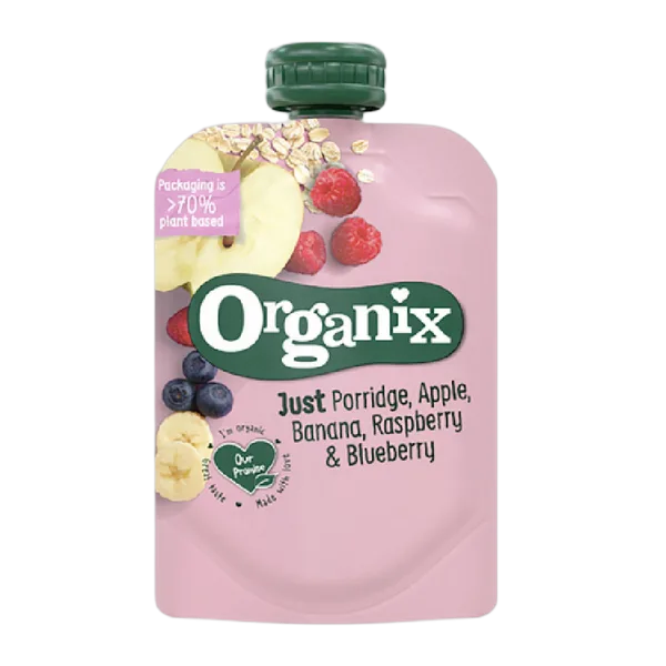 Organix Just Oatmeal,Apple,Banana,Rasp, & Bluebery 100g