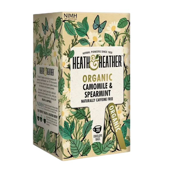 Heath And Heather Organic Camomile & Spearmint Tea 20'S