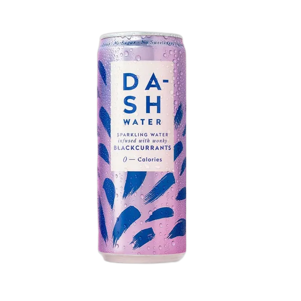 Dash Water Can Sparkling Blackcurrants 0-Calories No Sugar 330ml