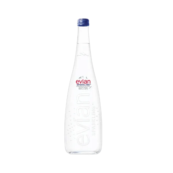 Evian Sparkling Mineral Water Glass 750ml
