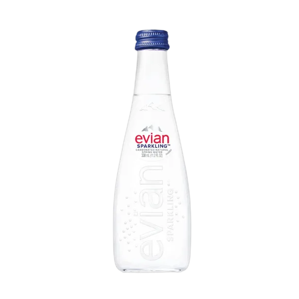 Evian Sparkling Mineral Water Glass 330ml
