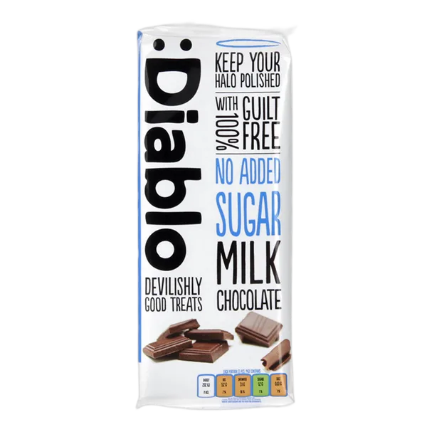 Diablo No Added Sugar Milk Chocolate 85g