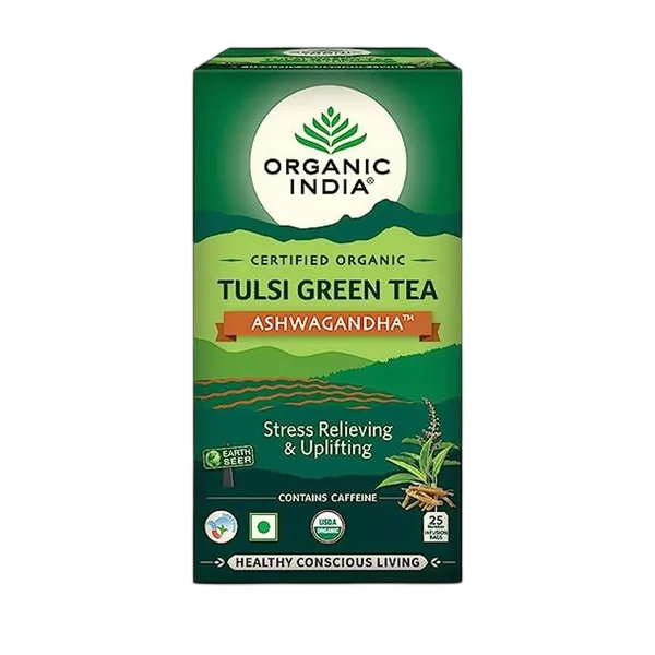 Organic India Tulsi Green Tea Ashwagandha 25s
