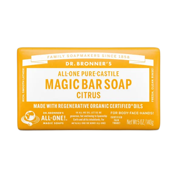 Dr Bron M Org Citrus Orange Bar Soap 5oz/140g