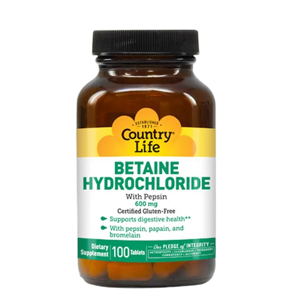 Country Life Betaine Hydrochloride 100'S
