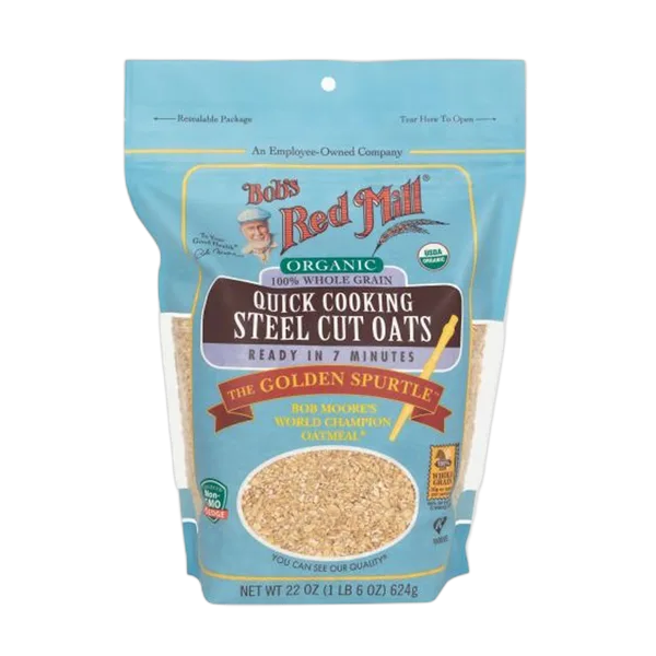 Bobs Rm Org Quick Cooking Steel Cut Oats 624gm