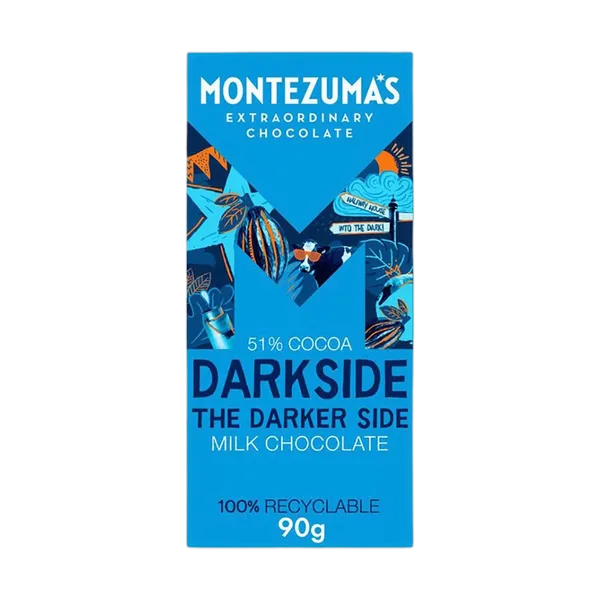 Montezuma'S Org Darkside Milk Choc (51% Cocoa) 90g