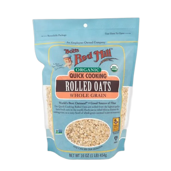 Bobs Rm Org Quick Cooking Rolled Oats W/G 454gm