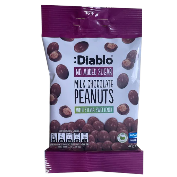 Diablo Nas Peanut Milk Chocolate With Stevia 40g #Chk-040-Mcp-P24
