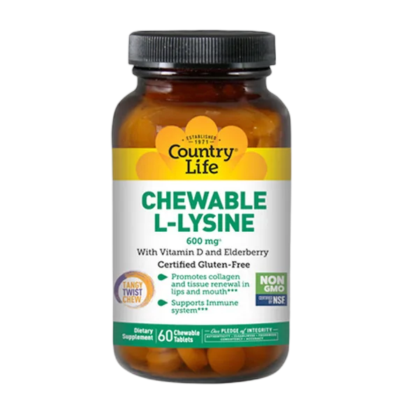 Country Life Chewable L-Lysine 600mg 60'S