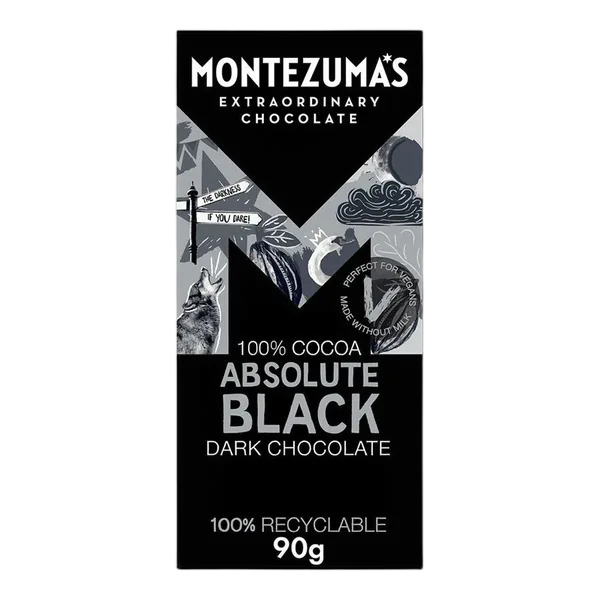 Montezuma'S A/Black Dark Choc (100% Cocoa) 90g