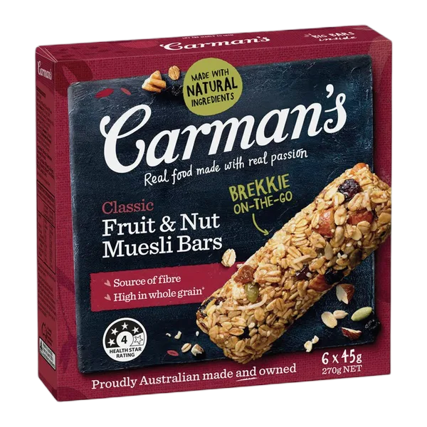Carman'S Classic Fruit & Nut Muesli Bars (6x45g) 270g