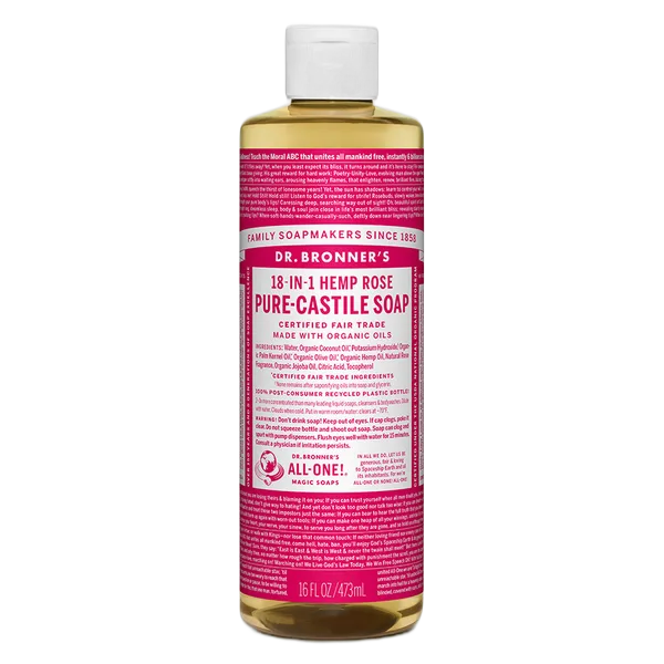 Dr Bron M Org Rose Liq Soap 16oz/473ml