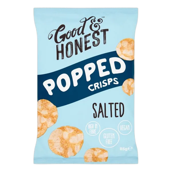 Good & Honest Popped Crisps Salted 85g
