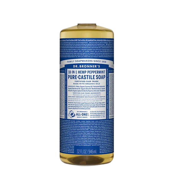 Dr Bron M Org Peppermint Liq Soap 32oz/946ml
