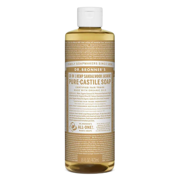 Dr Bron M Org S/Wood Jasmine Liq Soap 16oz/473ml