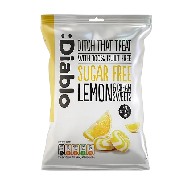 Diablo Sf Lemon & Cream Sweets  75g