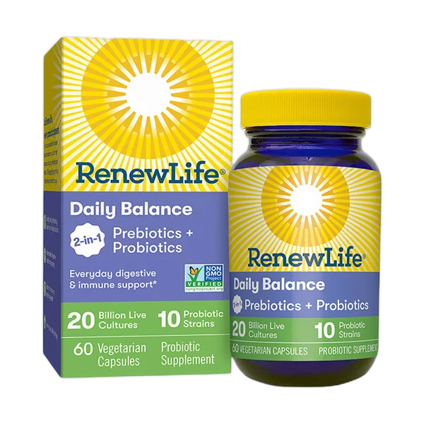 Renew Life Daily Balance 2-In-1 Probiotics 20b 60'S