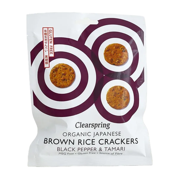 Clear Spring Org Gf B/Pepper & Tamari Brown Rice Crackers 40g