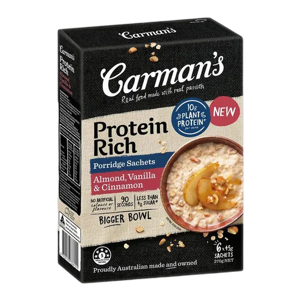 Carman’S Protein Rich Ps Almond,Van & Cinn (6x45g) 270g