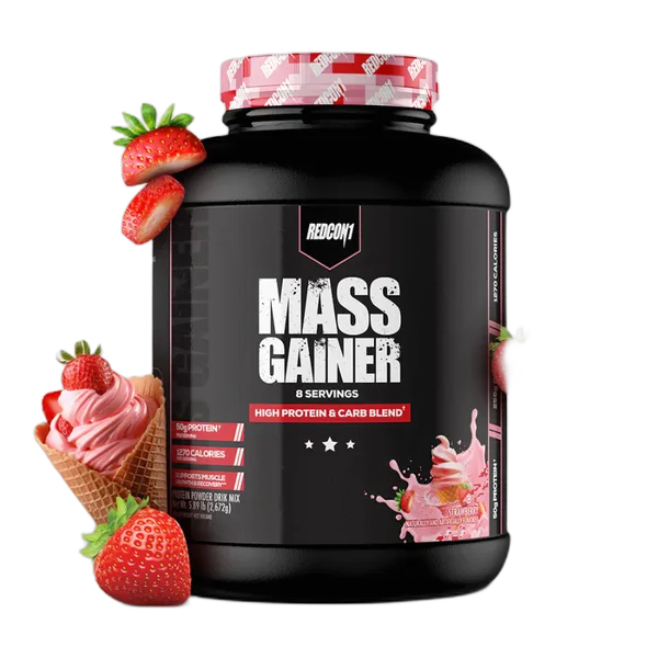 Redcon 1 Mass Gainer High Protein Strawberry Powder Drink Mix 8svs 2.672kg