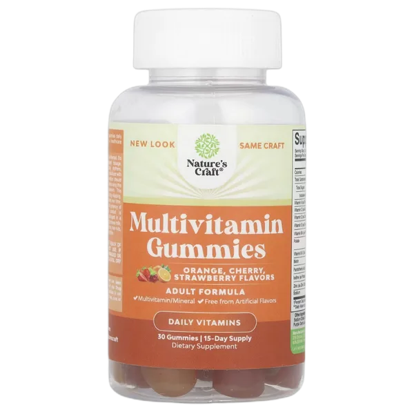 Nature’S Craft Multivitamin Orange Cherry & Strawberry Flavor Gummies 30’S