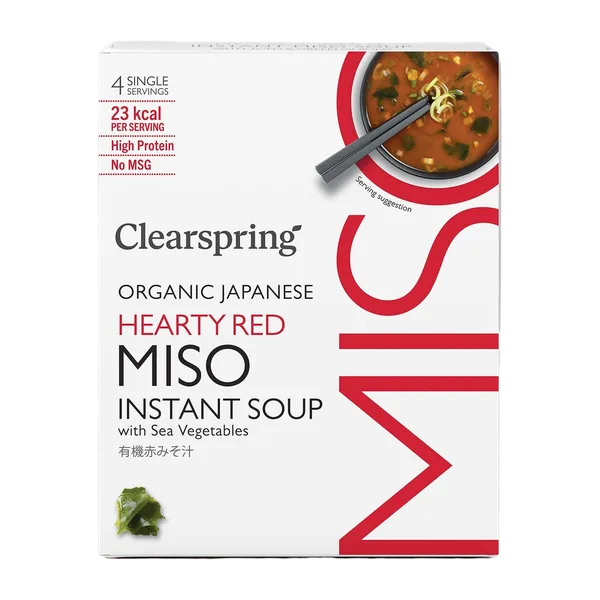 Clearspring Organic Instant Miso Soup Hearty Red (4x8g) 32g