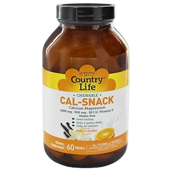 Country Life Cal-Snack Chew Vanilla/Orange 60wafers