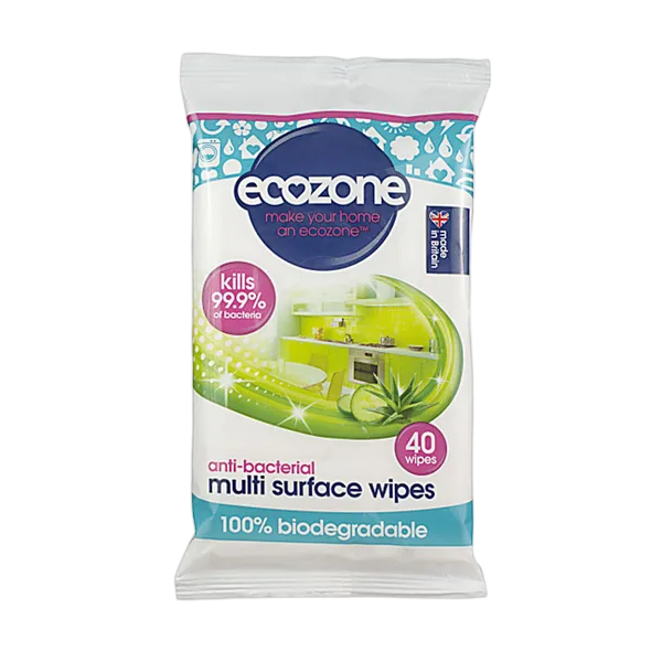 Ecozone Anti-Bacterial Mult Surface Wipes 40