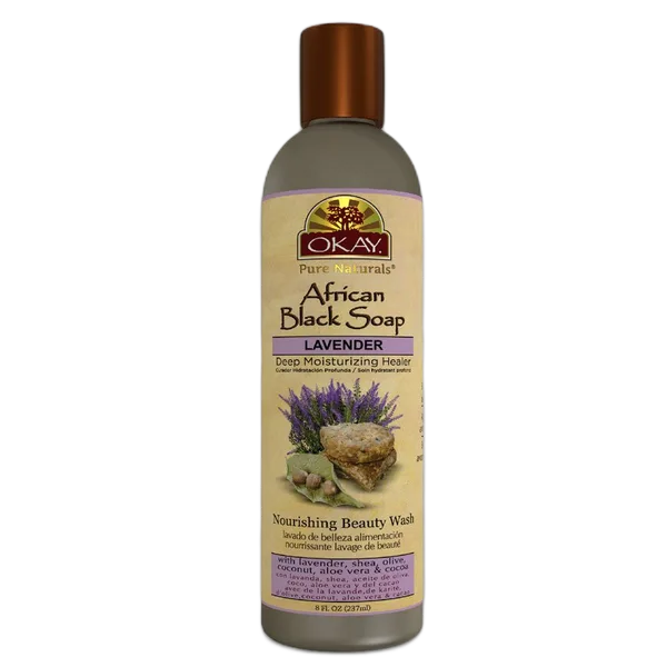 Okay African Black Liq. Lavender Soap 8oz/237ml #Ok-Sabllav8