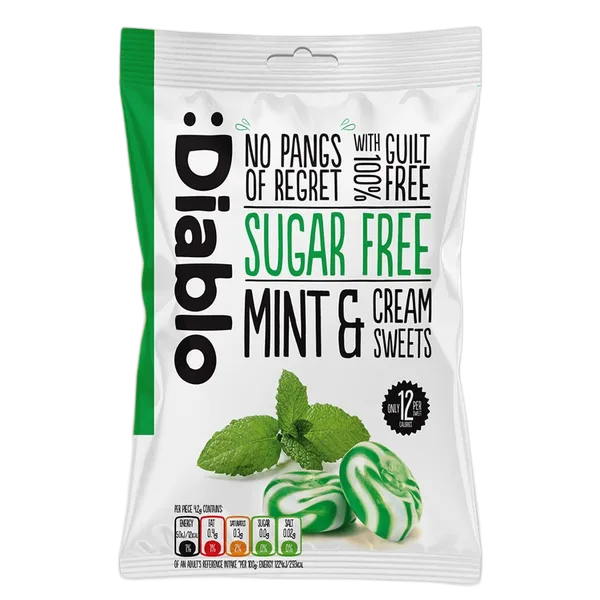 Diablo Sf Mint & Cream Sweets 75g
