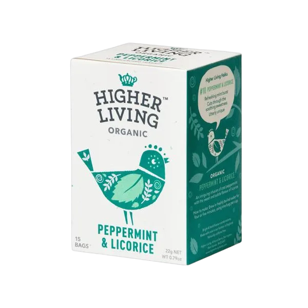 Higher Living Organic Peppermint And Licorice 4x15'S