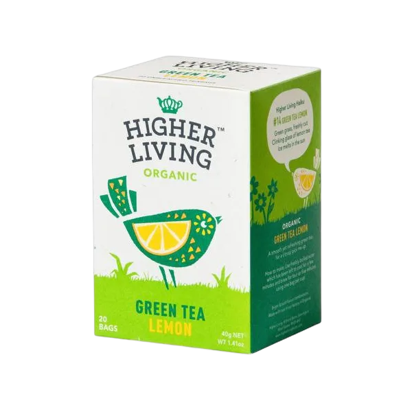 Higher Living Organic Green Tea Lemon 20'S
