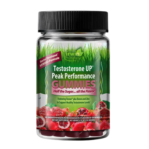 Irwin Naturals Testosterone Up Peak Performance D/Fruit Pomegranate Flavor Gummies 30’S