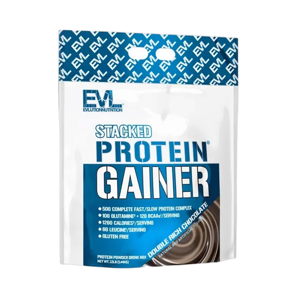 Evl Stacked Protein Gainer Double Rice Chocolate (12lb) 5.44kg