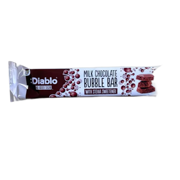Diablo Nas  Milk Chocolate Bubble Bar With Stevia 30g