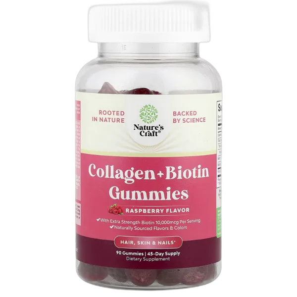 Nature’S Craft Collagen+Biotin R/Berry Gummies 90’S