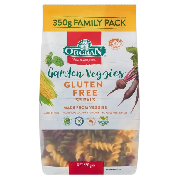 Orgran Gf Garden Veggie Spirals 350g