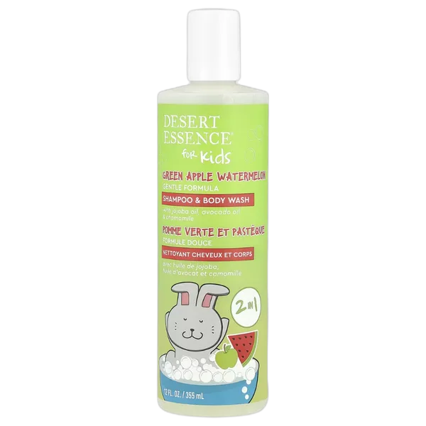 Desert Essence Kids Green Apple Watermelon Shampoo & Body Wash 12oz/355ml