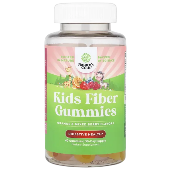 Nature’S Craft Kids Orange & Mixed Berry Fiber Gummies 60’S