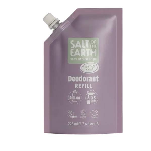 Salt Of The Earth Clary Sage & Mint Refill Roll-On Deodrant 225ml
