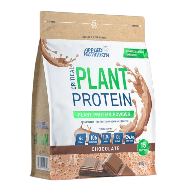 Applied Nutrition Critical Plant Protein Strawberry (15svs) 450g #Cpbag450s
