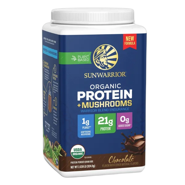 Sunwarrior Blend Endurance Gf Org Protein + Mushrooms Choc Powder 25svs 924.9g