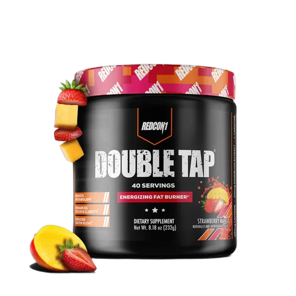 Redcon 1 Double Tap Strawberry Berry Mango Energizing Fat Burner Powder 40svs 232g