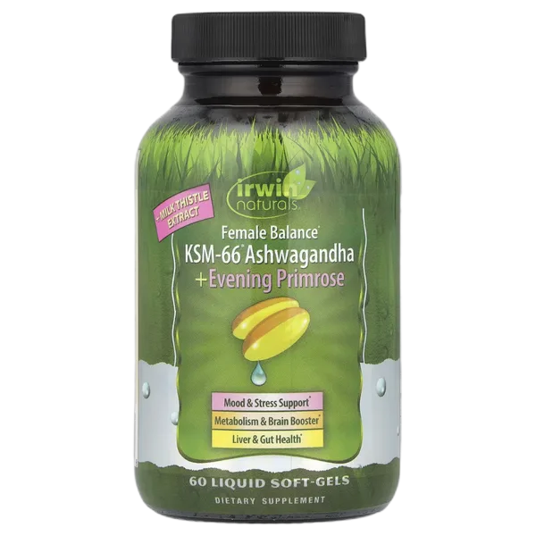 Irwin Naturals Ksm-66 Ashwagandha + Evening Primrose Female Balance 60 Liquid Softgels