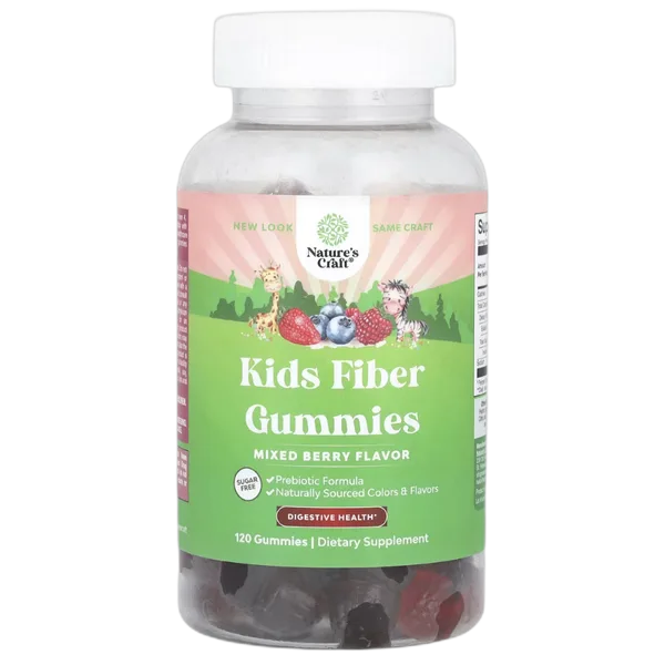 Nature’S Craft Kids Mixed Berry Flavor Fiber Gummies 120’S