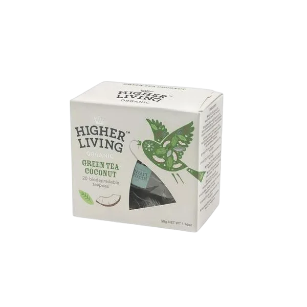 Higher Living Organic Green Tea Coconut 20'S