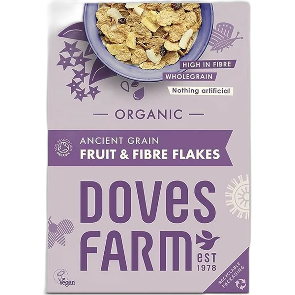 Doves Gf Org Fruit & Fibre Flakes 375g #Cefrfb05